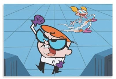XSQING Dexter's Laboratory Anime-Poster, Wandkunst, Poster, Rollen, Leinwand, Gemälde, Bild, Wohnzimmer-Dekoration, Zuhause, 20 x 30 cm