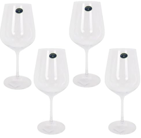 Calledelregalo Verres à vin en verre de Bohême / Verres en verre de Bohême / 450 ml / 4 verres à vin (4) / Cadeaux originaux