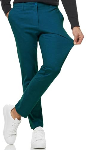 Indicode Herren Rodekro Performance Pants | Chinohose Herrenhose Super Stretch Stoffhose Bequeme Business Hose für Männer Teal, 28/30