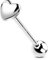 OUFER 14G Cœur/Étoile Piercing Langue Argent Sterling 925 Piercing de Langue 16mm Piercing Barbell Barre de Langue Bijoux de Piercing Corporel Perçage À La Langue (Cœur)