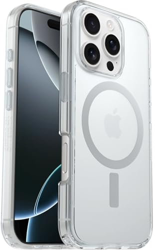 OtterBox Symmetry Series Clear MagSafe Case for iPhone 16 Pro, Shockproof, Drop proof, Protective Thin Case, 3x Tested to Military Standard, Clear