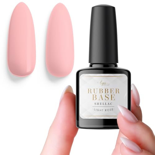 Rubber Base Gel Light Rose 7,3ml als flexibles Aufbaugel · Shellac Rubber Gel Rosa, Grundiergel · UV & LED geeignet · Ideal für Naturnagelverstärkung · Lynis-Nailshop.de
