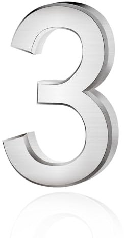 Lotsdonxia Self-Adhesive 3D Silver Numbers (0-9) for Addressing House, Apartment, Hotel, and Street Room Doors as Mailbox Stickers-3