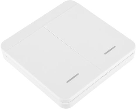 EPLZON Interrupteur d'éclairage sans fil 86 interrupteur de sécurité RF pour panneau mural sans câblage installation facile(2 Gang Commutateur)