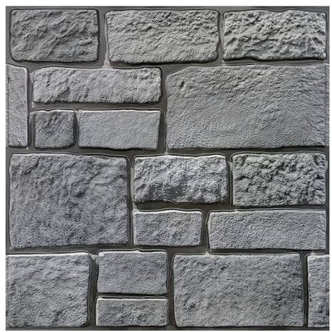 Commomy 10pcs Faux Limestone 3D Wall Panels - 11.8 x 11.8Self Adhesive Wall Tiles PVC Brick Stone Wallpaper for Interior Bedroom,Living Room,Kitchen,RV