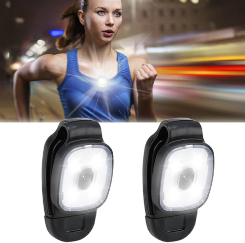 2 Pack Clip on Torch/Flashlight, LED Running Lights for Runners USB Rechargeable Safety Lights for Walking at Night Hands Free Running Chest Light Dog Walking Hiking Joggers [Energy Class A++]