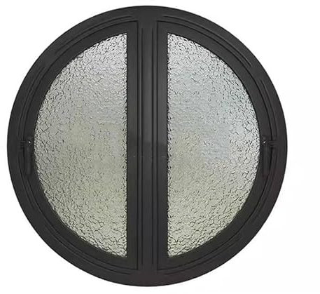 Finestra Con Telaio in Alluminio Finestre a Doppia Anta, Ruota Di 90° Finestra a Battente Su Entrambi I Lati, per Casette Da Gioco Finestra Da Tetto,Black-Diameter90cm