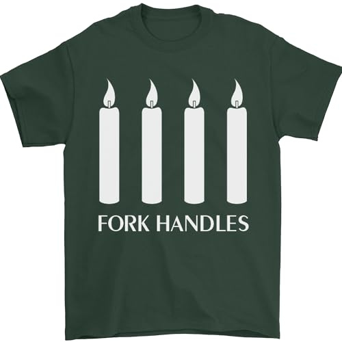 Four Candles Fork Handles Funny Two Ronnies Mens T-Shirt 100% Cotton