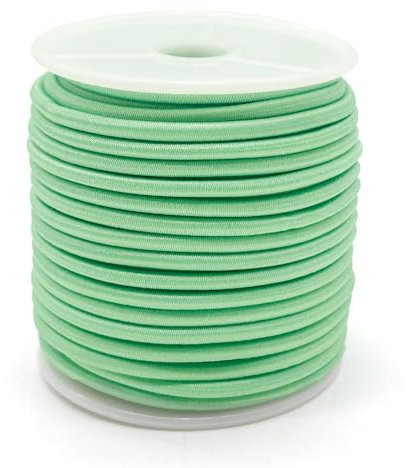ZHFMLY Cordoncino elastico da 1/8 di pollice verde chiaro per cucito, 16,8 m, 3 mm, corda elastica rotonda per cravatte per capelli, filo elastico sottile per vestiti, portachiavi, artigianato fai da