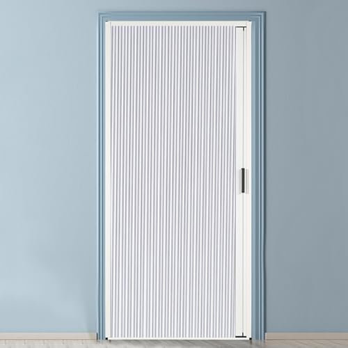 falttüren innentüren faltschiebetür 24 30 32 48 60 Zoll Breite, Unsichtbare Waben-Falttür, Weiße Mehrfachfalt-Akkordeontür/verdunkelnde Falttür Mit Griff, Dachboden-Küchenstudio-Schiebeteilertür(36X84