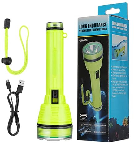 cLuz de vídeo de buceo - Luz de buceo, linterna recargable impermeable | Antorcha de buceo subacuática brillante para snorkel nocturno, inmersiones profundas y exploración con correa antideslizante, i