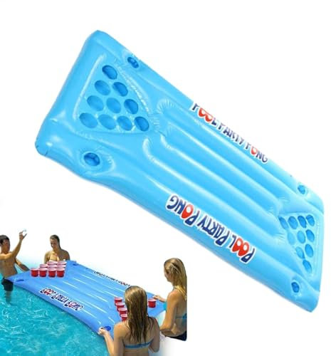 Pool -Pong -Tisch, Pool -Pong -Tischspiel | Schwimmende Pingpong -Luftmatratze - Aufblasbare Pool -Party -Bierspiele schwimmender Pong -Tisch für Erwachsene