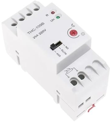ZXTIIEUF EIN Aus Fotozellen-Controller-Schalter mit Sensor 16A 25A AC 220V Din-Schiene T-Schalter 1Pcs(THC-109B 16A)