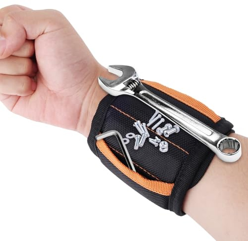 Pulsera Magnética para Herramientas, Heavy Duty Pulsera con Imán Fuerte para Tornillos Clavos Herrajes Regalos Personalizados Papá/Día del Padre Cumpleaños