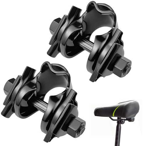 AYUMAL Bike Seat Clamp, 22mm MTB Seat Clamp, Black Carbon Steel Metal, 2PCS | Bicycle Bike Saddle Seat Bolt Seatpost Clamp, For Standard Rail Saddles