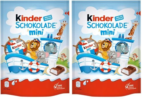 kinder Schokolade Mini, Kleine Portionen für Zwischendurch, 120 g (Packung mit 2)