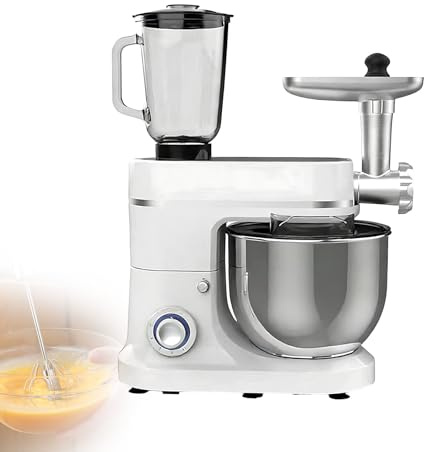 Professional Stand Mixer 1500W Electric Dough Mixer with 10L Stainless Steel Bowl, Meat Grinder, Blender, Dough Hook, Whisk, Beater with adjustable 6+P velocity adjustment