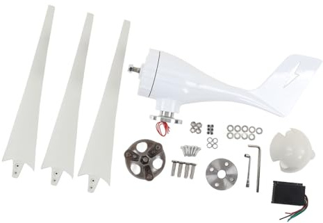 Hyuduo Turbina Eólica Magnética Generador de Molino de Viento Pequeño de 500 W con Aspas de Fibra de Nailon y Controlador MPPT 12 V CA Trifásico para Luz de Calle Híbrida Solar Eólica Fuera de la