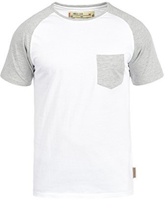 Indicode IDGresham Herren T-Shirt Kurzarm Shirt mit Rundhals-Ausschnitt Brusttasche Baumwollmischung Regular fit, Größe:XL, Farbe:White- Light Grey (9991)
