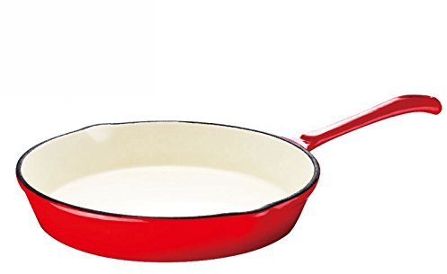 KING HOFF Emailliert Bratpfanne Pfanne (Weiß Rot, 25 cm)