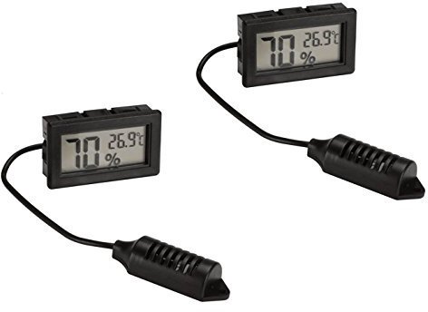 2er Set digital Einbau Hygrometer und Thermometer, Luftfeuchtigkeit + Temperatur