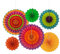 Oblique Unique Papier Fächer 6er Set Deko Rosetten für Sommer Garten Party Feier Hochzeit Geburtstag Dekoration bunt