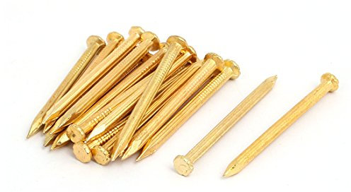Aexit 3mm x 40mm en acier au carbone à bout fil en fibre-ciment 20pcs Doré vernis à ongles 425N232