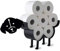 WRPS Design Porte-papier toilette Motif chien Noir
