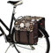 BikyBag Classic - Doppel Fahrradtasche Gepacktragertasche (Classic - Braune Gänseblümchen-Blumen)