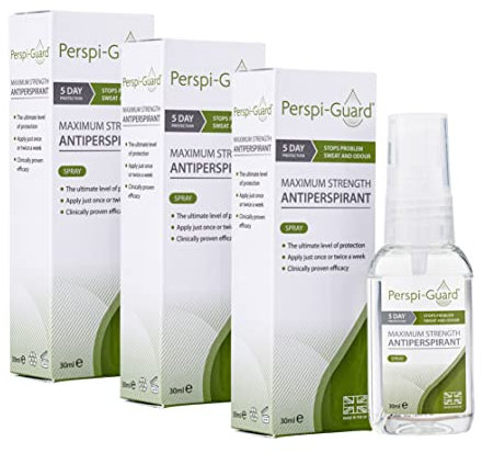 Perspi-Guard Anti-Transpirant mit maximaler Stärke, klinisch erwiesener Schutz vor Problem, Schweiß und Geruch, hergestellt in Großbritannien, 30 ml, 3er-Pack