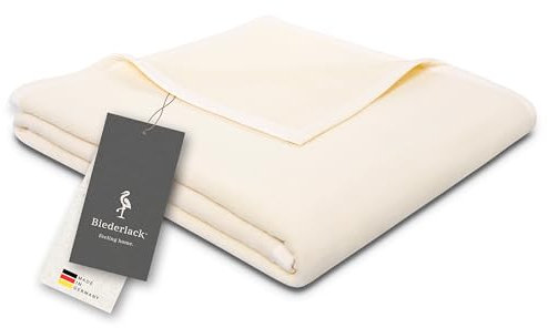 biederlack® Flauschige Kuscheldecke Pure Cotton I Made in Germany I Öko-Tex I Wohndecke aus 100% Baumwolle in Natur I Couch-Decke 150x200 cm | nachhaltig produziert