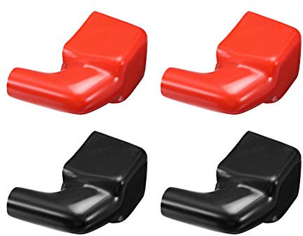 sourcing map 2 Paar flexible Batterieanschluss Isolierschutzabdeckung aus Gummi für 8mm Anschluss 15mm Kabel Rot Schwarz