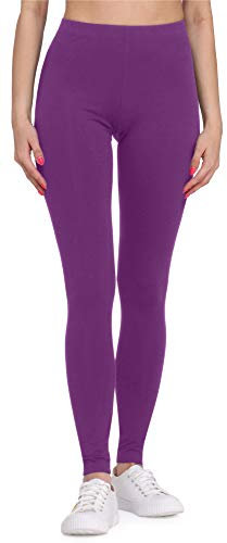 Bellivalini Leggings Damen aus Viskose Ganzjährig bequeme Bekleidung Damen für tägliches Tragen oder Sport BLV50-147 (Purpurrot, M)