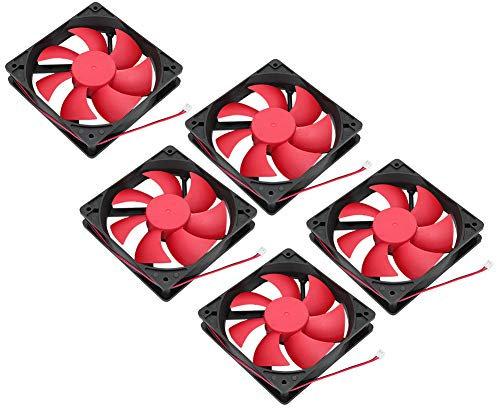 5Pcs Computer Power Cooling Fan Power Supply Cooler LED PC Chassis Fan Heat Sink 12V 12cm, Low Noise Heat Sink Fan with Low Vibration
