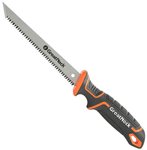GreatNeck 74029 Scie cloche pour cloison sèche, lame de 16,5 cm, poignée ergonomique antidérapante, dents à trois biseaux pour couper des plaques de plâtre, des panneaux muraux, du contreplaqué