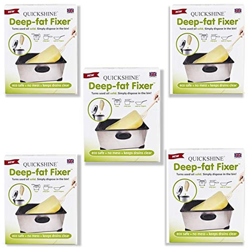 Deep-Fat Fixer 5 Packs of 2 - Solidifies 30 litres of Used Cooking Oil - BIN IT Don't Block IT