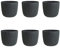 Gariella 6X anthrazit moderner Blumentopf mit Drainagesystem Pflanztopf-Kübel widerstandsfähig rund wetterfest Kunststoff Ø 10 cm