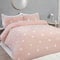 Sleepdown Tufted Polka Dots Circles Blush Pink White Soft Cosy Easy Care Luxury Duvet Cover Quilt Bedding Set with Pillowcases - Super King (260cm x 220cm)