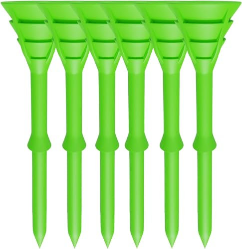 LOVMEAD Golf Tees 83mm Langlebigem Kunststoff 50/100 Stück, Golftees Kunststoff Lang Orange Weiß Blau Schwarz Grün, Professional Unzerbrechliche Golf Tees Plastik (Grün, 83mm-50 Stück)