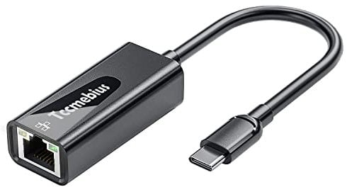 Tccmebius Adaptador Ethernet USB C a 10 100 RJ45 Adaptador de Red LAN con Cable, para MacBook Pro/Air, iPad Pro, DELL XPS, MateBook, Smartphone, Compatible con Windows 7/8/10, Mac OS (TCC-S20C)