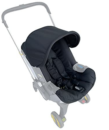 Wickelsitz-Set, Baldachin-Sonnenschutz, kompatibel mit Doona-Kinderwagen (Schwarz)