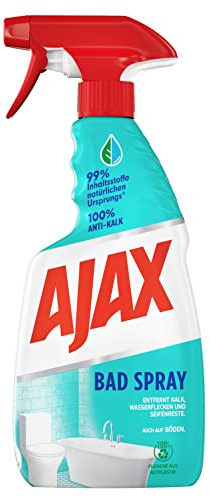 AJAX Badreiniger Spray 500ml - 100% Entkalkungskraft & 99% natürlich gewonnene Inhaltsstoffe