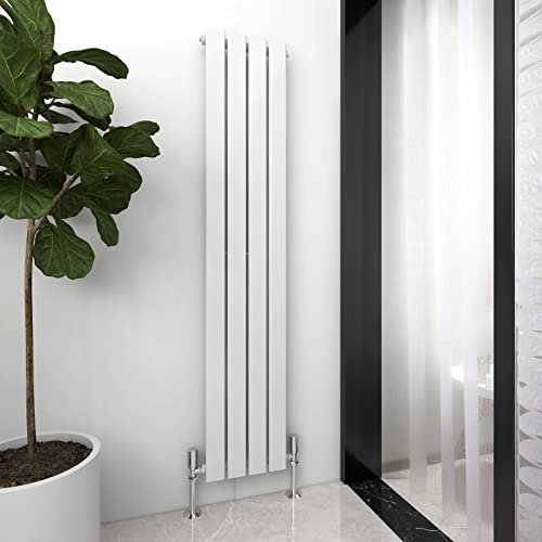 Radiator Horizontal Vertical Designer Flat Panel Central Heating Radiator 1600mm Height (1600x272mm Single, White)