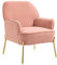 SEPNINE Poltrona Salotto in Velluto, Poltroncina Camera da Letto, Sedia da Soggiorno in Stile Scandinavo con Gambe Dorate, Super Confortevole, Capacità Fino a 135 kg Rosa