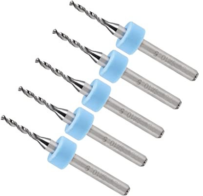 CoCud Micro PCB Drill Bits, 1/8 Shank 1.5mm Cutting Edge, Tungsten Carbide Print Circuit Board Drill Bit - (Applications: for CNC Drilling Engraving Machine), 5-Pieces