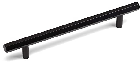 160mm Matt Black Hexagon Kitchen Cabinet Handle | Cupboard Door Drawer Pull Wardrobe Furniture Replacement