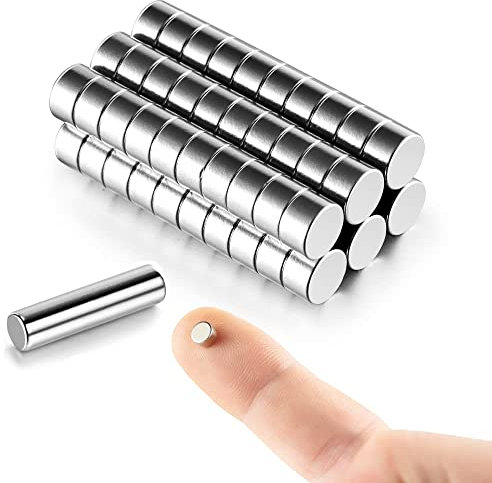 60 Stück 5 x 3 mm kleine Magnete zum Basteln – MEALOS Mini-Magnete winzige Magnete – kleine Knopfmagnete Mikromagnete – runde Kühlschrankmagnete auch für Miniaturen, Modellbau, Handwerk und