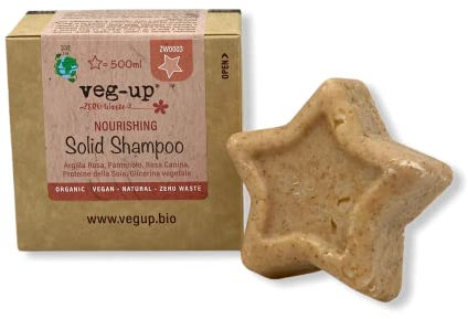 Veg-Up Shampoo Solide Milde Formel auf Basis von Ölen und Butter feuchtigkeitsspendend und nährende Nourishing für trockenes Haar, Organic Vegan Zero Waste 55 g