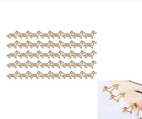 Paper Clips Hund 40 Stück Büroklammer Hund Rose Gold Dackel Geschenkpapier Hünd Deko Papierklammern Metall Heftklammern Büroklammer Hund