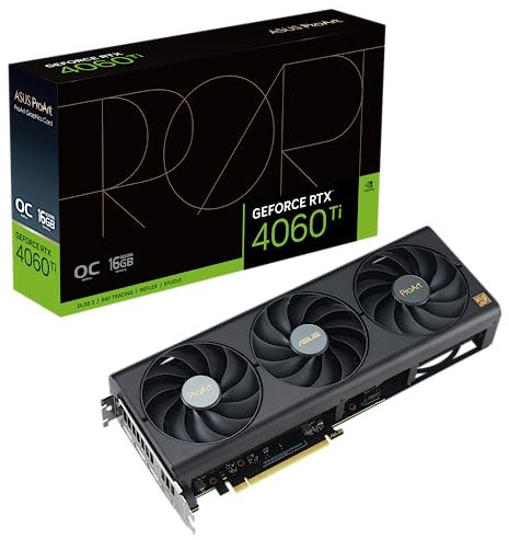 ASUS ProArt GeForce RTX™ 4060 Ti 16GB OC Edition GDDR6 Graphics Card (PCIe 4.0, 16GB GDDR6, DLSS 3, HDMI 2.1a, DisplayPort 1.4a)